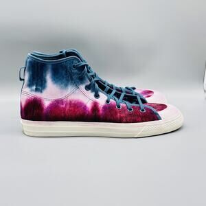 Adidas Shoes Mens 13 Blue Pink Tie Dye Nizza Hi RF High Top Corduroy Sneakers